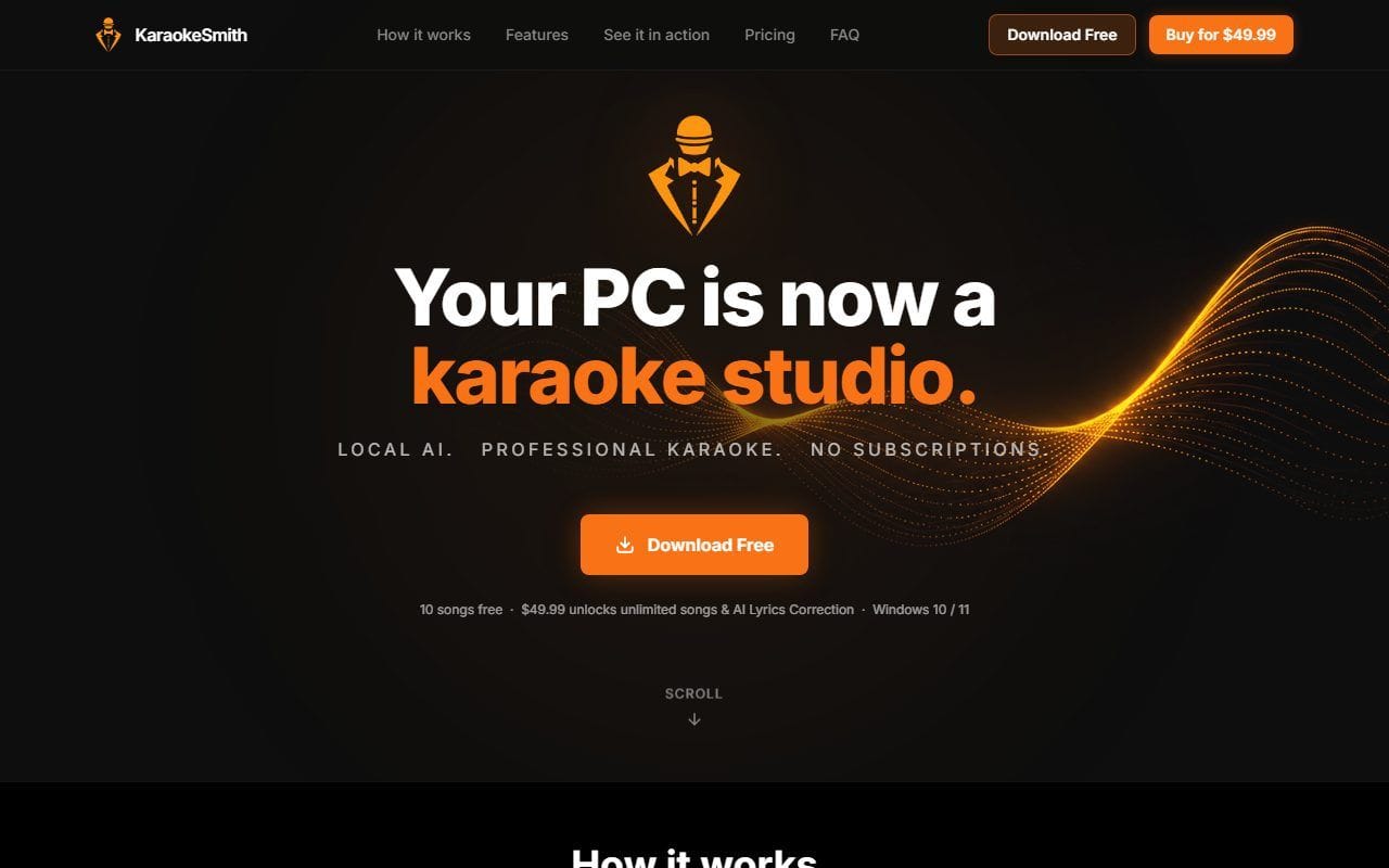KaraokeSmith home page: Your PC is now a karaoke studio